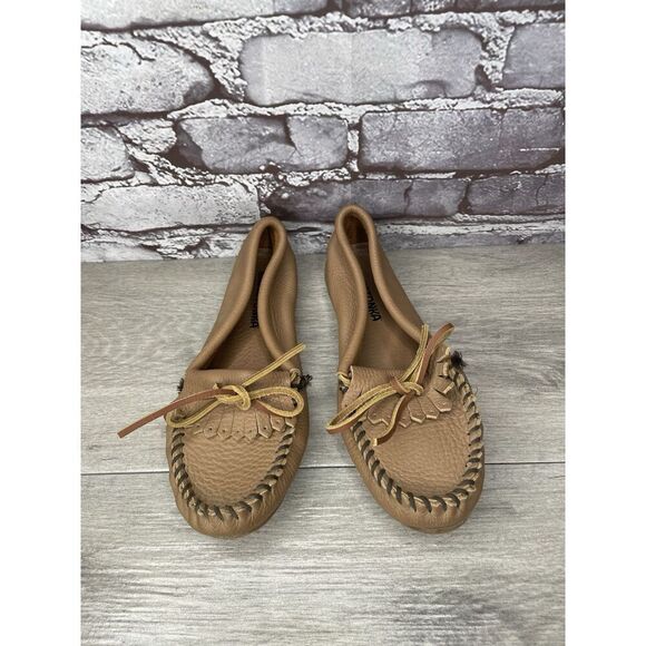 Minnetonka Moccasins Brown Leather Driving Moccasin Loafers Women Sz 6M US/36EU - Picture 5 of 16